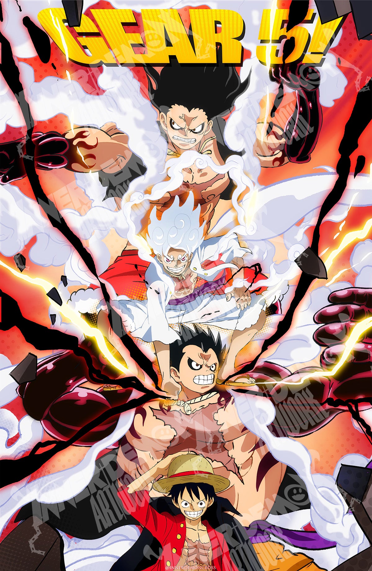 luffy gear 5 art GEAR 5!!!