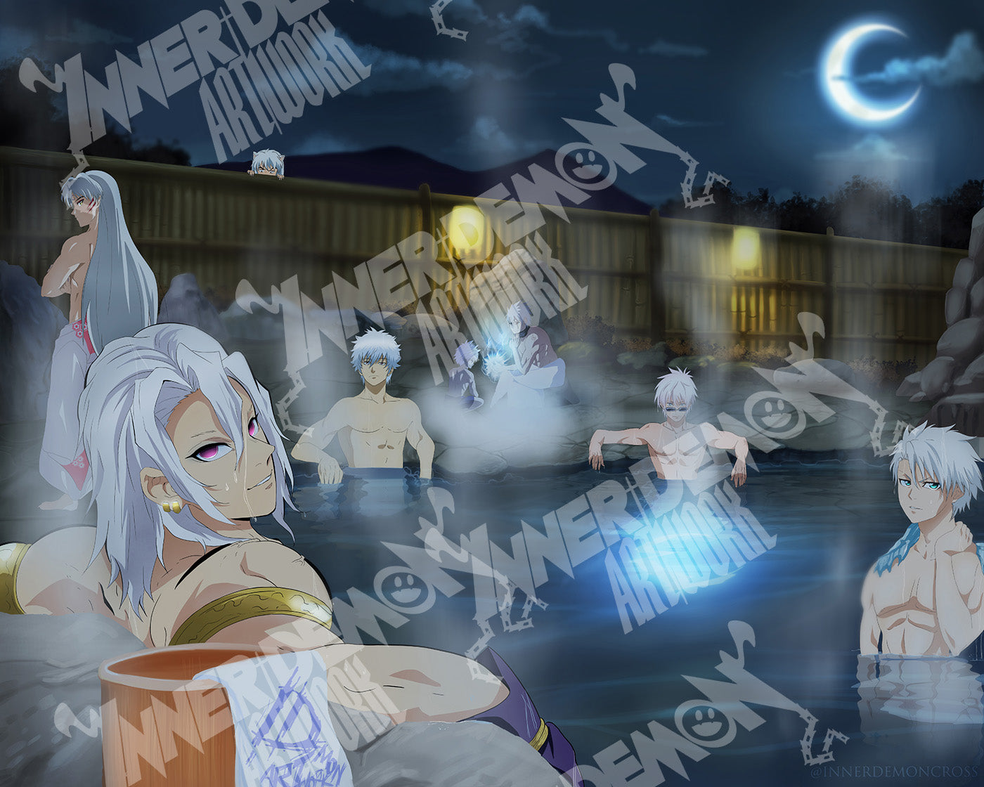 The White Haired Anime I - Hotspring